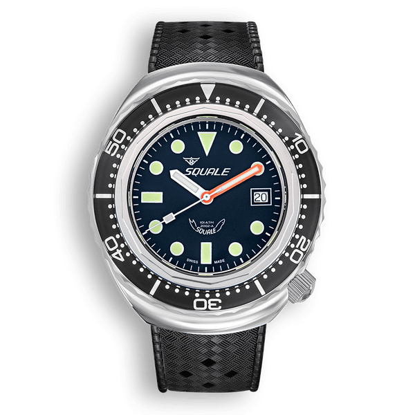 Squale 2002 Black Round Dots Automatic Steel Watch 2002.SS.BK.BK.HT