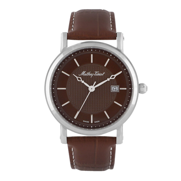 Mathey-Tissot City Stainless Steel / Brown Leather & Brown Dial HB611251AM