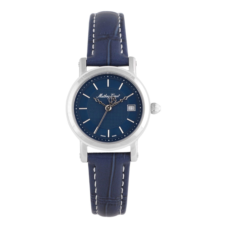 Mathey-Tissot City Stainless Steel / Blue Leather & Blue Dial D31186ABU