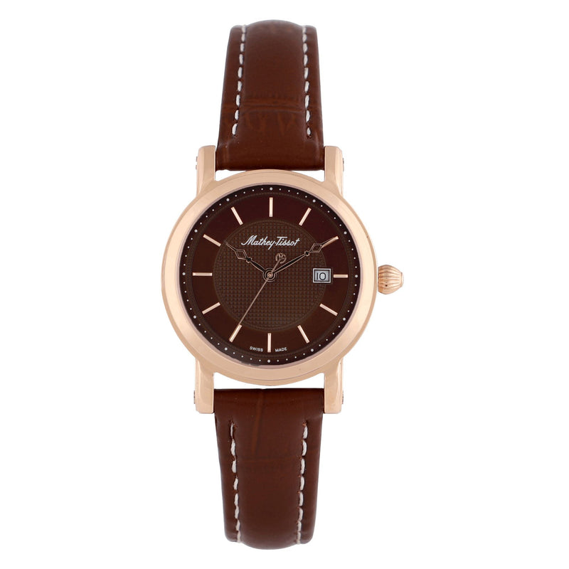 Mathey-Tissot City Rose Gold / Brown Leather & Brown Dial D31186PM