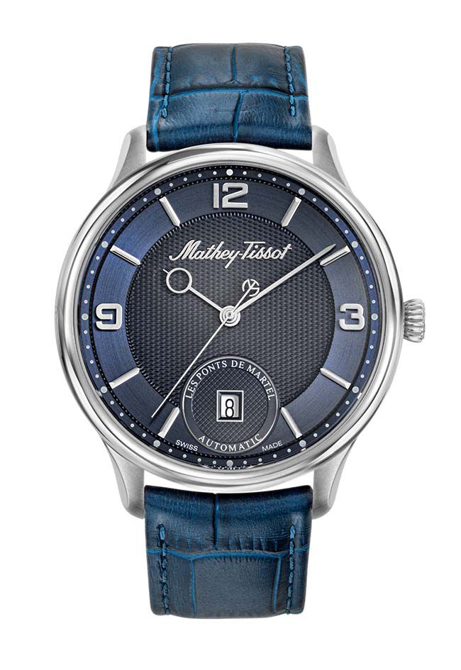 Mathey-Tissot Edmond Auto 3D Stainless Steel / Blue Leather & Blue Dial AC1886ABU