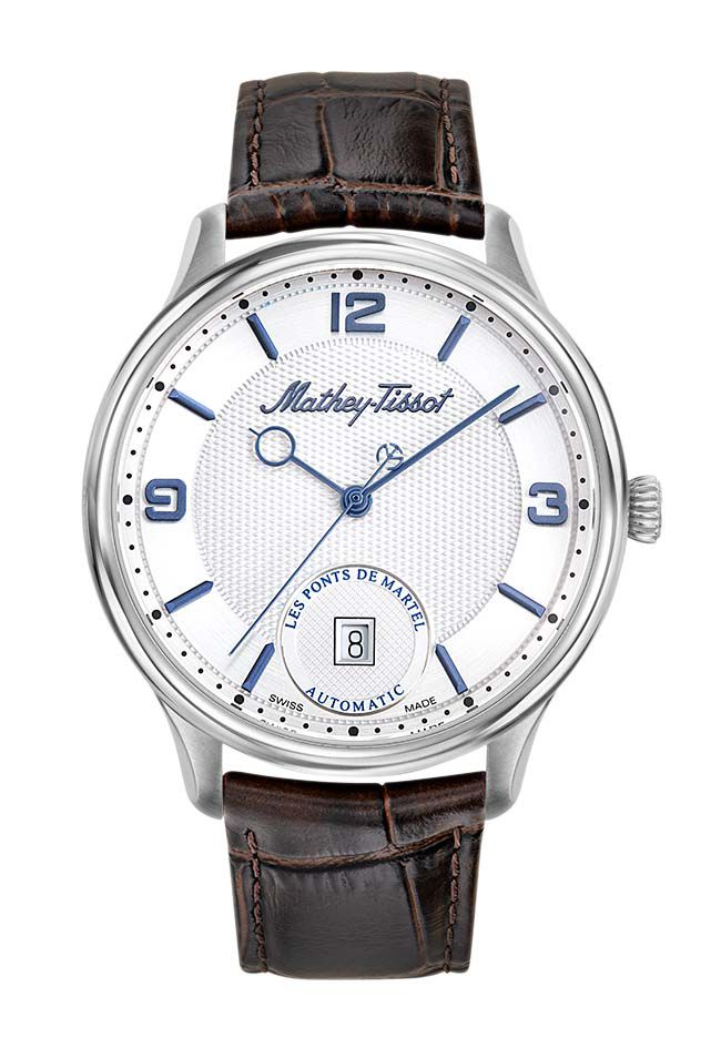 Mathey-Tissot Edmond Auto 3D Stainless Steel / Brown Leather & White Dial AC1886AI