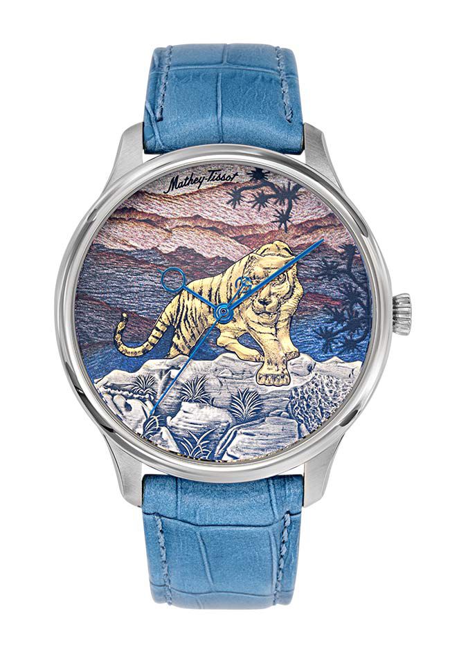 Mathey-Tissot Edmond Automatic Handcrafted Tiger Stainless Steel & Blue Dial H1886TA