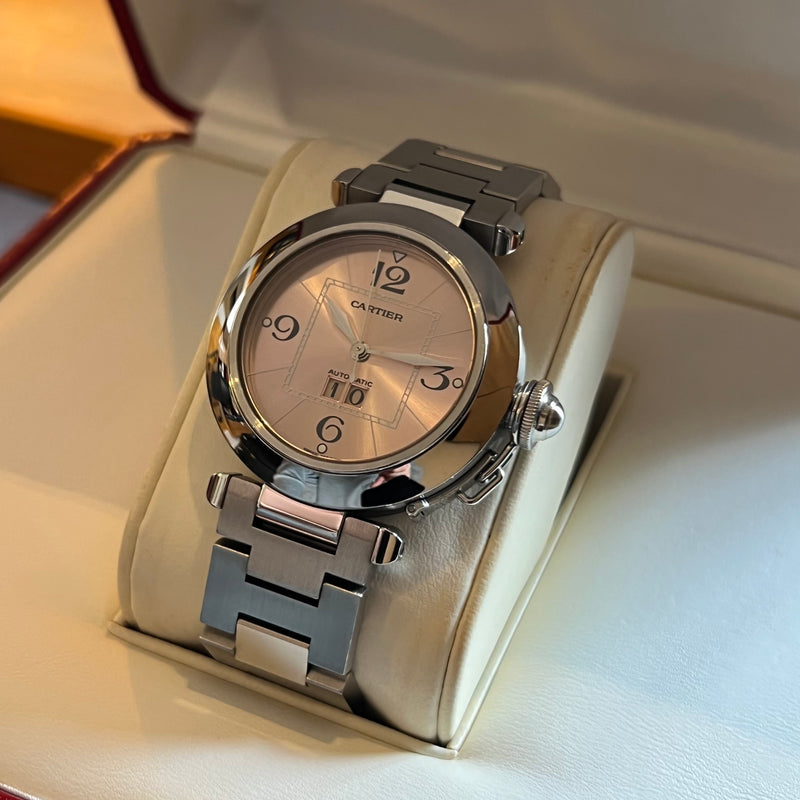 Cartier Pasha Pink Dial Automatic Full Set W31058M7
