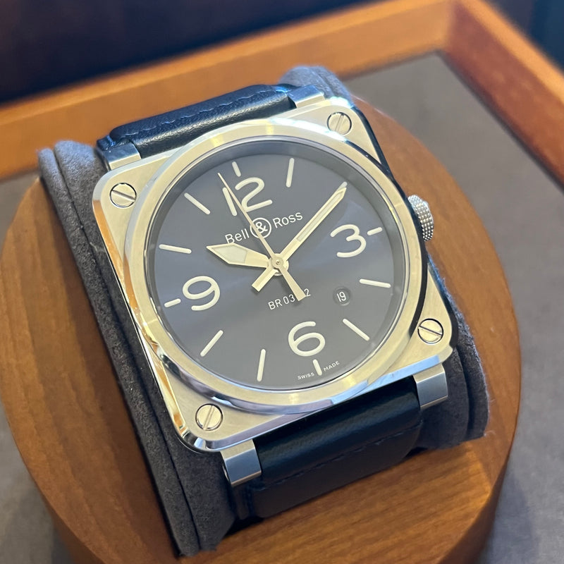 Bell & Ross Automatic Date Blue Dial Full Set BR03-92-S