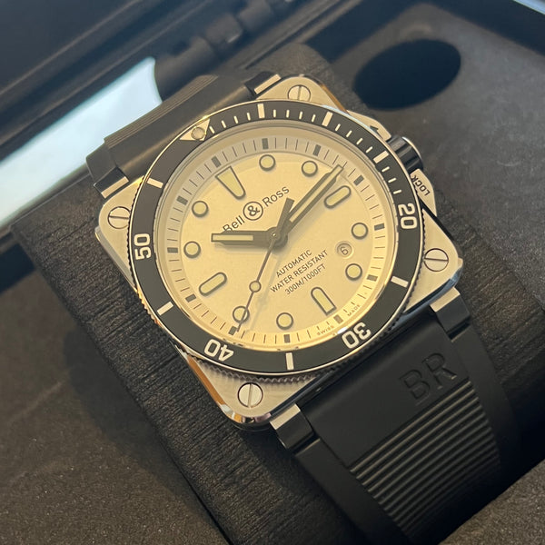 Bell & Ross Diver White Full Set BR0392-D-WH-ST/SRB