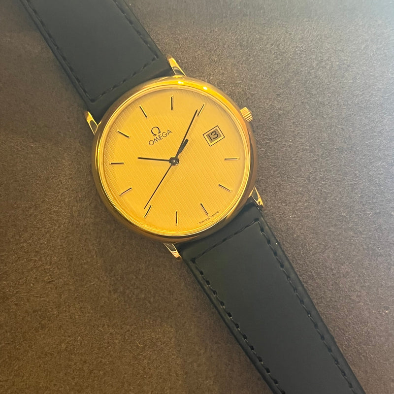 Omega De Ville Quartz Date Champagne Dial 32 mm