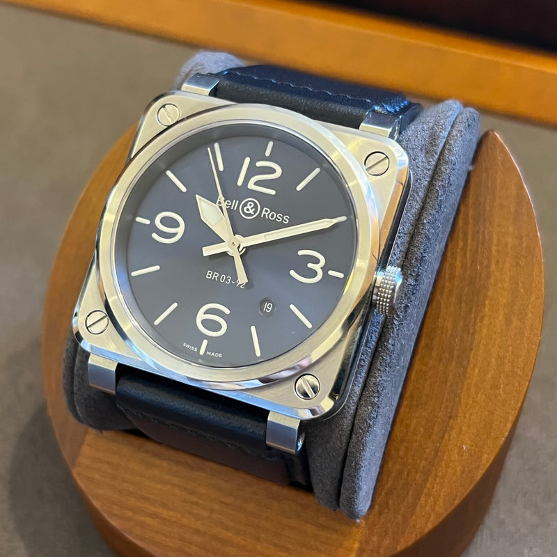 Bell & Ross Automatic Date Blue Dial Full Set BR03-92-S