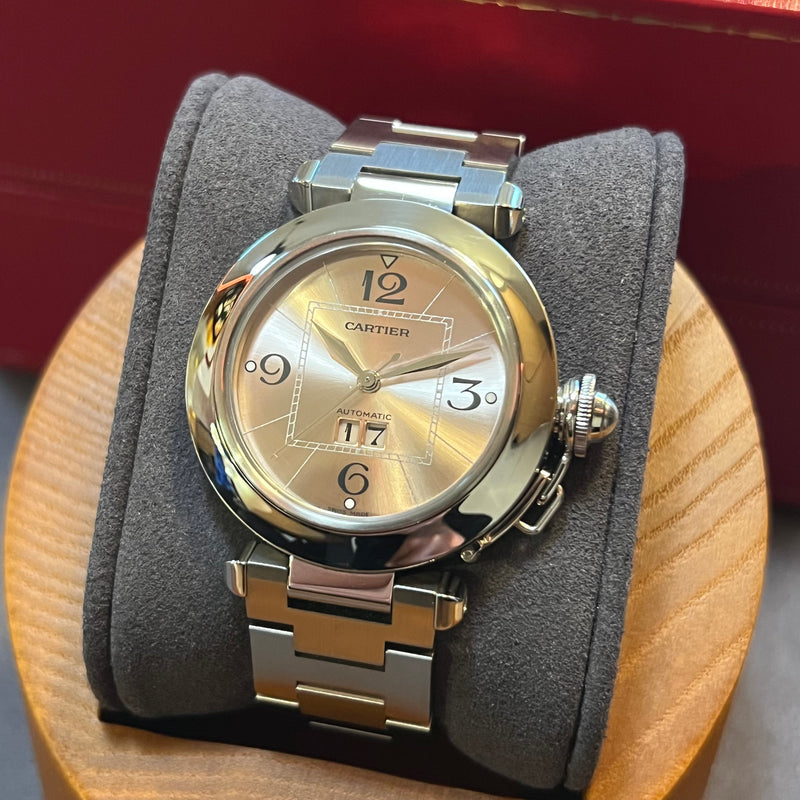 Cartier Pasha C Automatic Pink Dial Full Set W31058M7