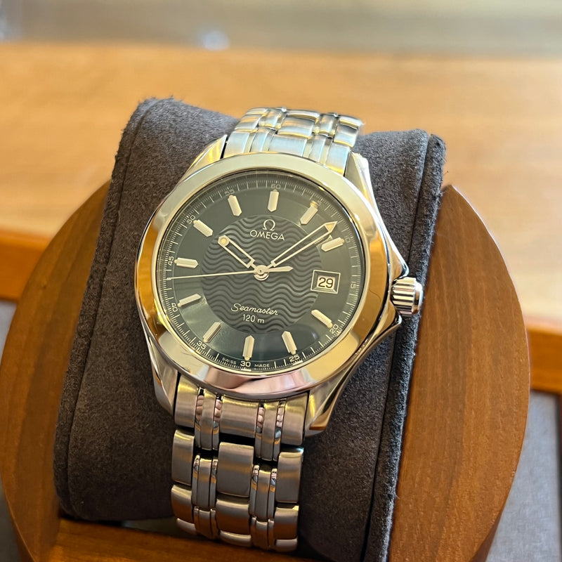 ラ*ん様 OMEGA Seamaster 腕時計 120m防水 Omega Seamaster 120M Quartz Date Blue Dial