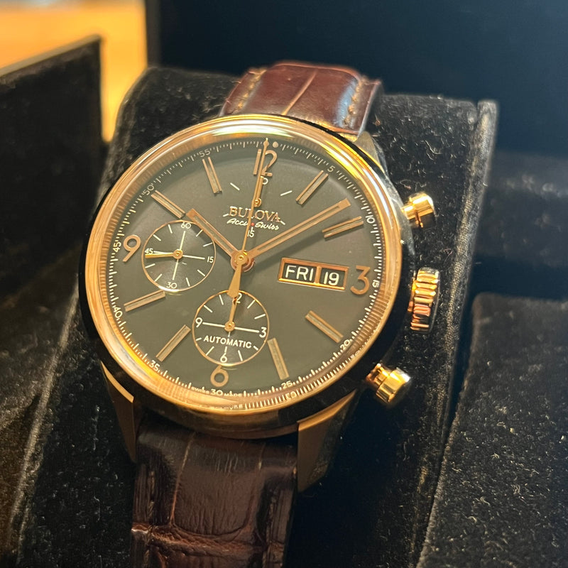 Bulova Accu-Swiss Automatic Chrono Day-Date Full Set 64C106