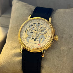 Louis Erard Triple Calendar Skeleton Gold Plated