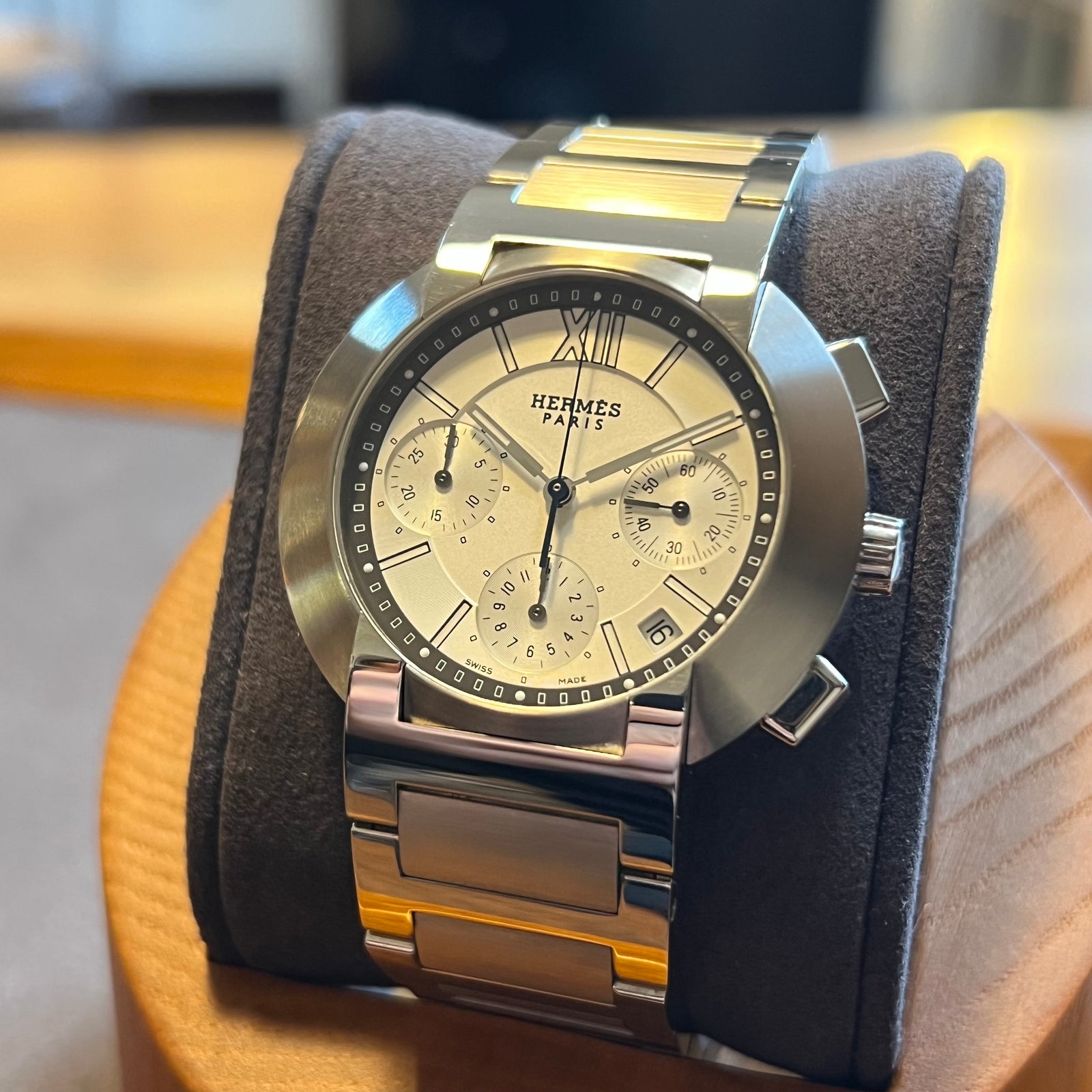 HERMES ノマドブラシル ヴォヤジャー Hermès Nomade Auto-Quartz Chronograph N01.910
