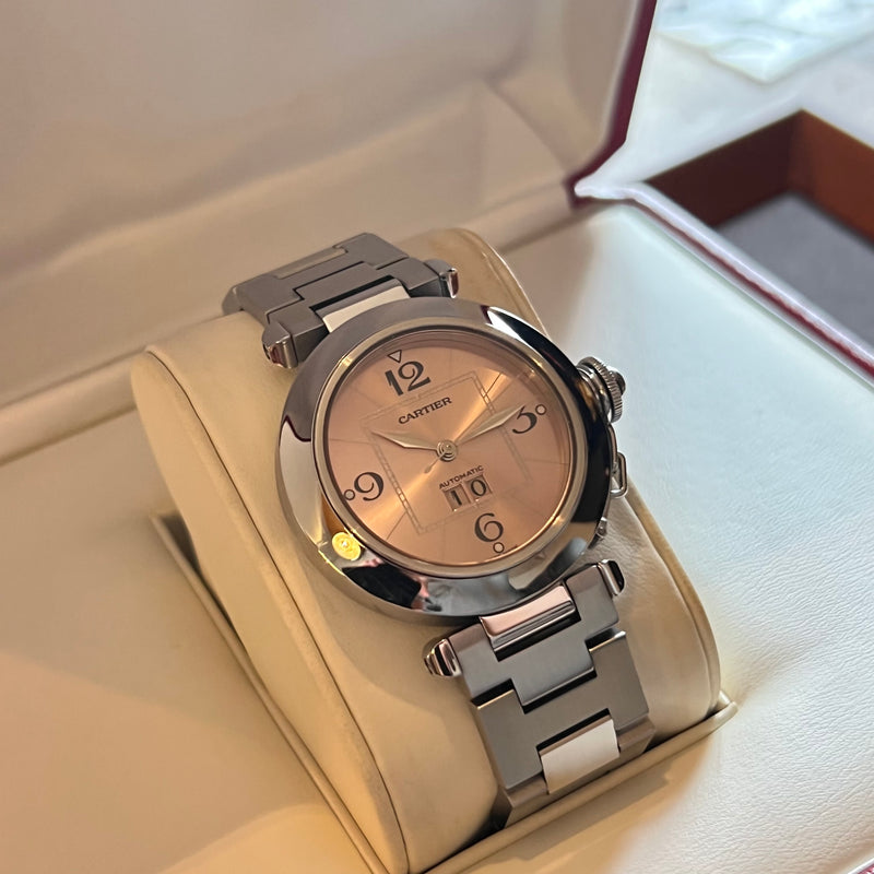 Cartier Pasha Pink Dial Automatic Full Set W31058M7