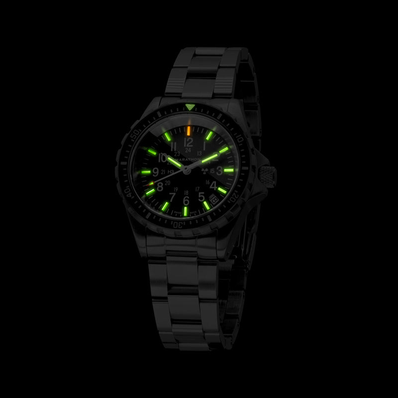 Marathon Watch 36mm Medium Diver's Quartz (MSAR Quartz) with Stainless Steel Bracelet