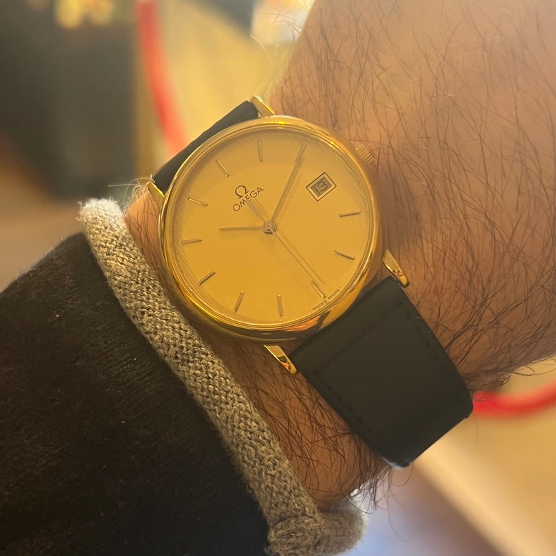 Omega De Ville Quartz Date Champagne Dial 32 mm
