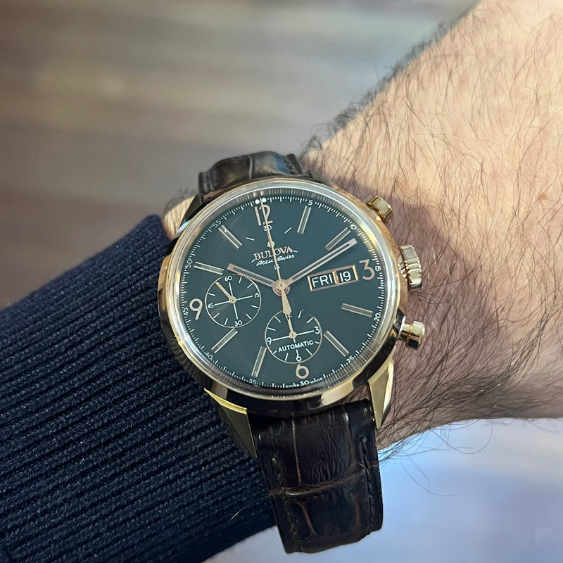 Bulova Accu-Swiss Automatic Chrono Day-Date Full Set 64C106