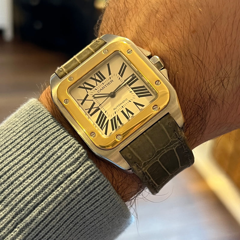 Cartier Santos 100 XL Gold Bezel 2656