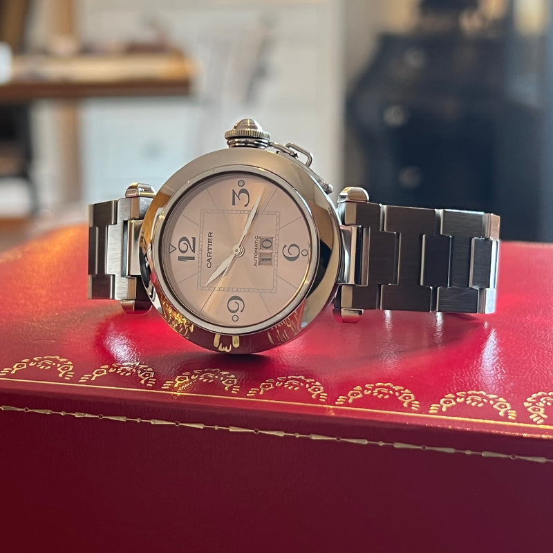 Cartier Pasha Pink Dial Automatic Full Set W31058M7