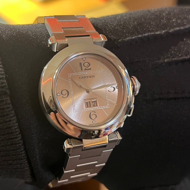 Cartier Pasha C Automatic Pink Dial Full Set W31058M7