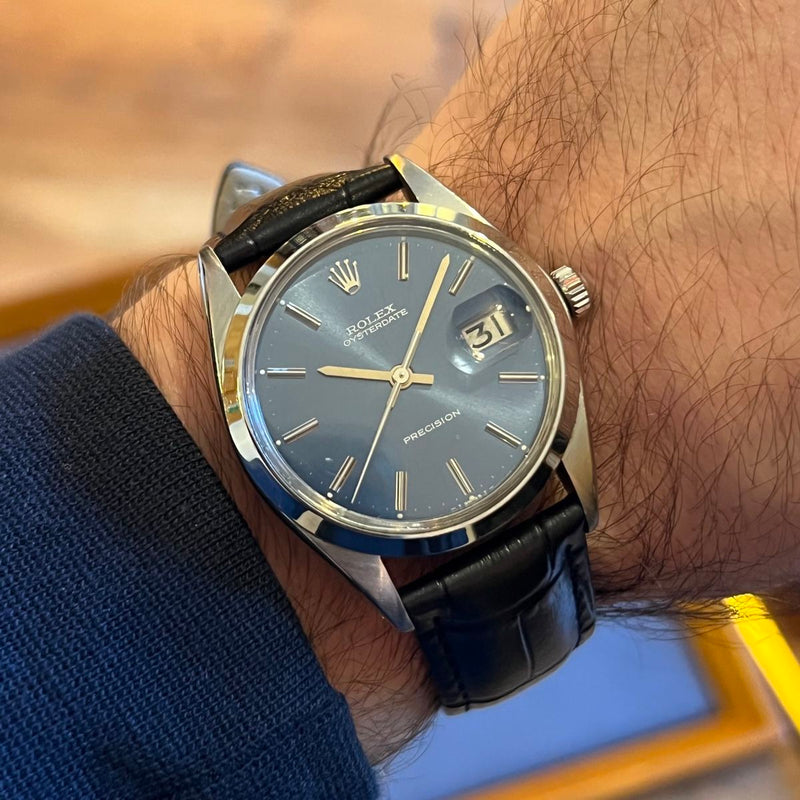 Oyster Date Leather Strap Rolex Precision Date 6694 Rolex Oyster