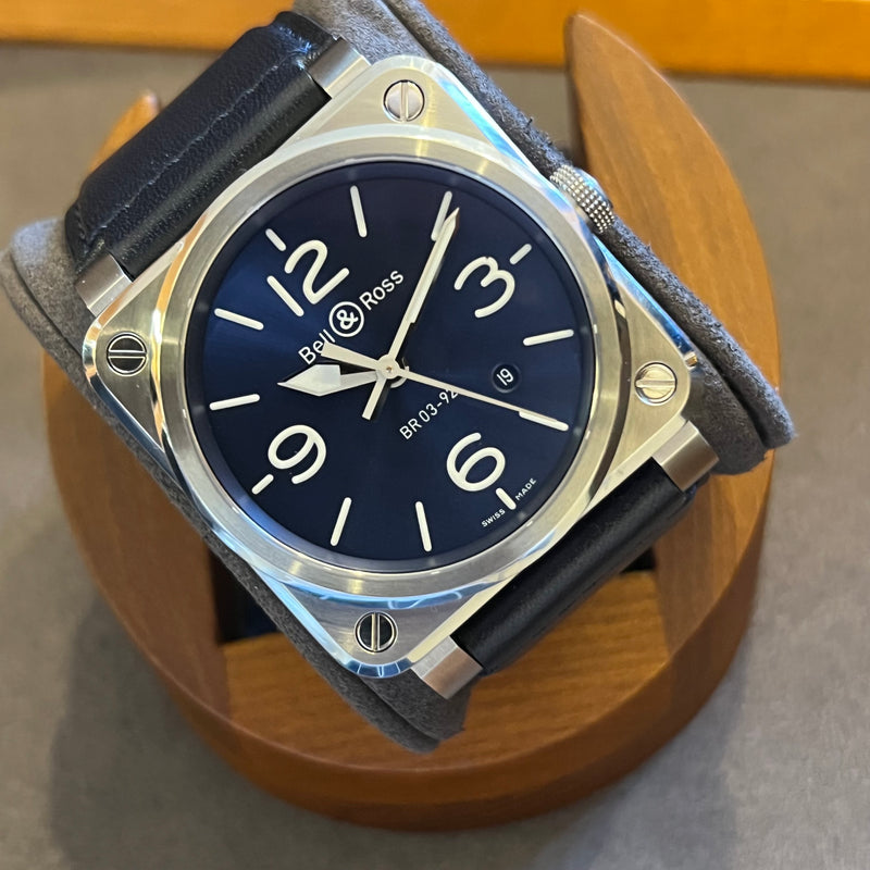 Bell & Ross Automatic Date Blue Dial Full Set BR03-92-S