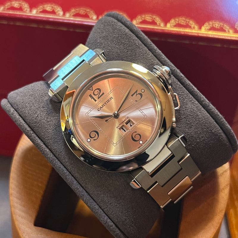 Cartier Pasha C Automatic Pink Dial Full Set W31058M7