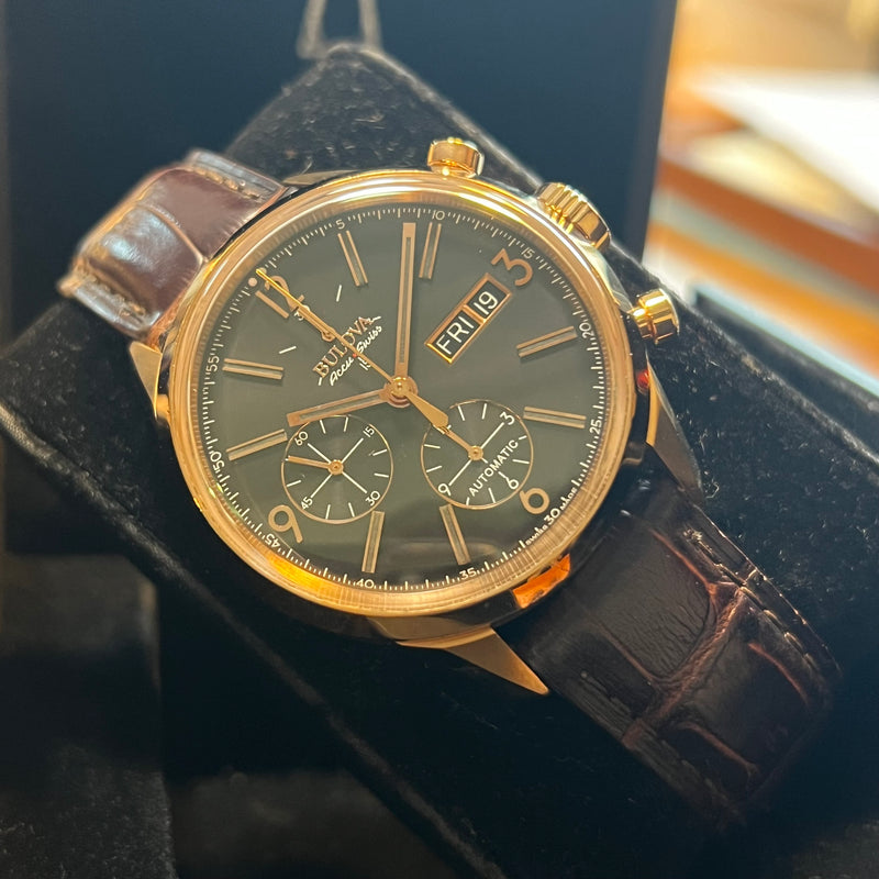 Bulova Accu-Swiss Automatic Chrono Day-Date Full Set 64C106