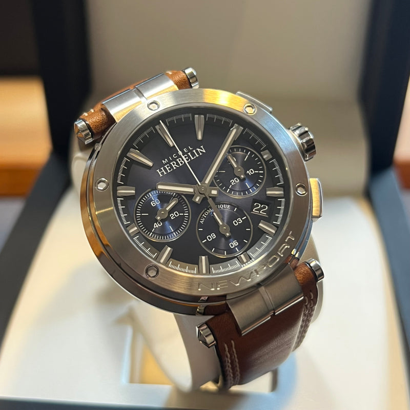【最終値下】MICHEL HERBELIN 美品、箱付その他あり 稼働品 Michel Herbelin Newport Yacht Club Full Set 268/35GO