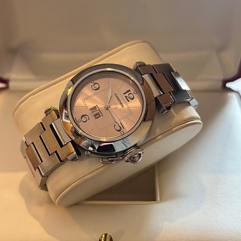 Cartier Pasha Pink Dial Automatic Full Set W31058M7