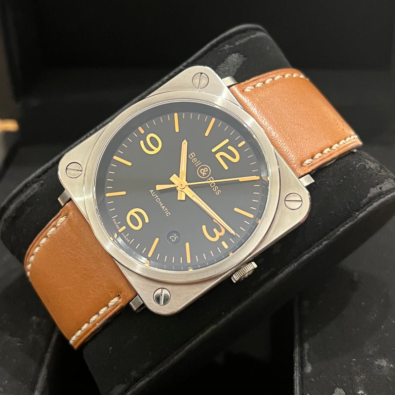Bell & Ross Golden Heritage Automatic Date Full Set BRS-92-G-HE-ST