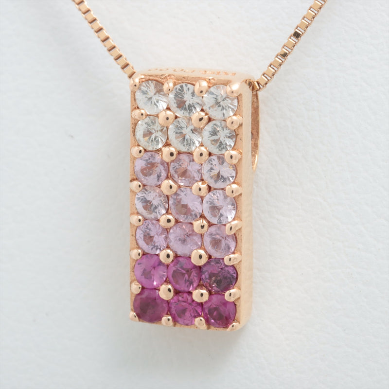 Necklace Sapphire 0.66 ct Pink Gold 14kt 2.5g
