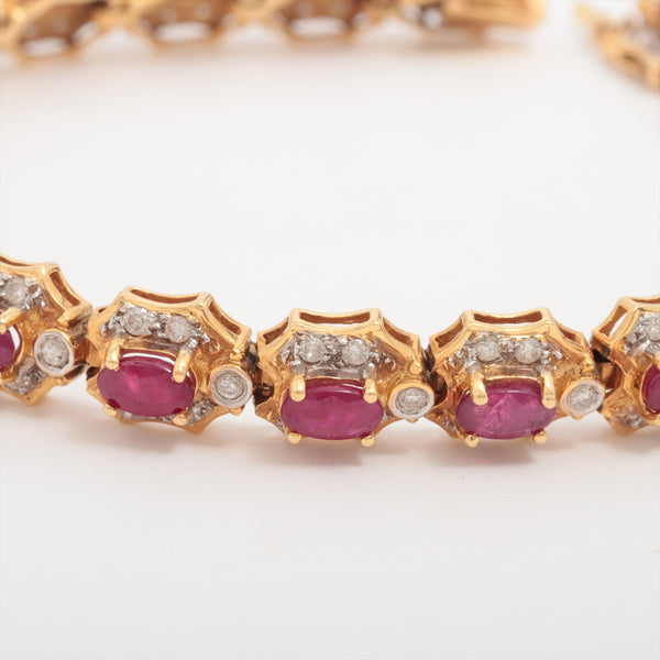 Bracelet Ruby 6.97 ct Diamonds 1.23 ct Yellow Gold 18kt 17.7g