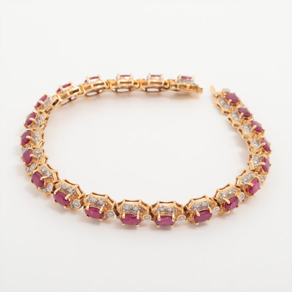 Bracelet Ruby 6.97 ct Diamonds 1.23 ct Yellow Gold 18kt 17.7g