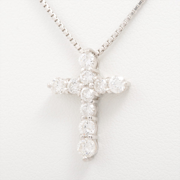 Necklace Cross Diamonds 1.00 ct Pt900×Pt850 6.0g