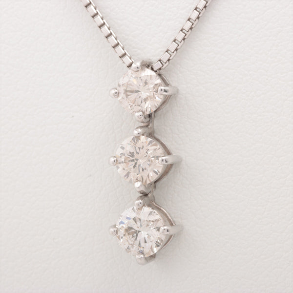 Necklace Diamonds 1.00 ct Pt900 & White Gold 14kt 4.7g