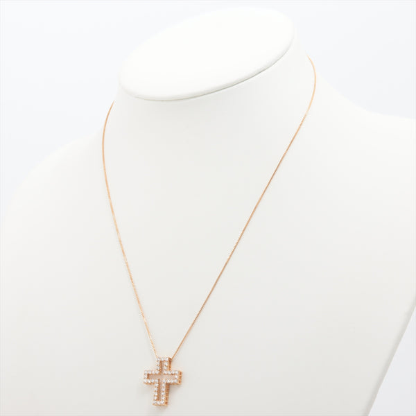 Ожерелье Крест Бриллианты 0,50 ct Розовое золото 18ct 2,1g
