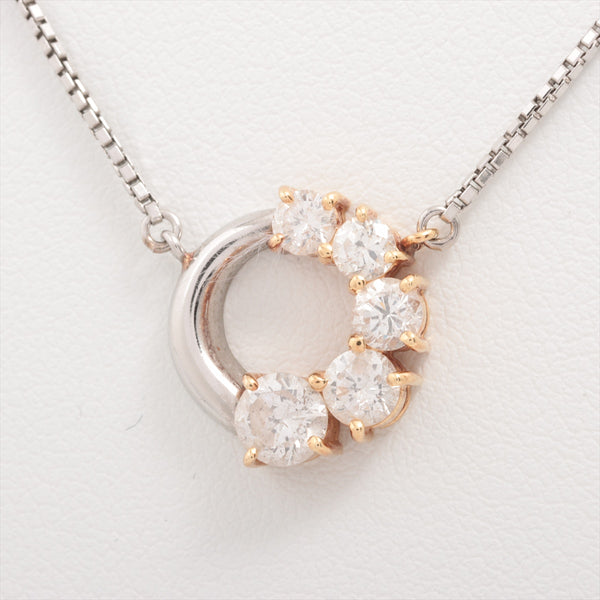 Necklace Diamonds 1.04 ct Yellow Gold 18ct & Pt850 6.4g