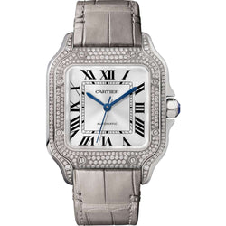 Cartier Santos Medium Grey Gold & Diamonds WJSA0006