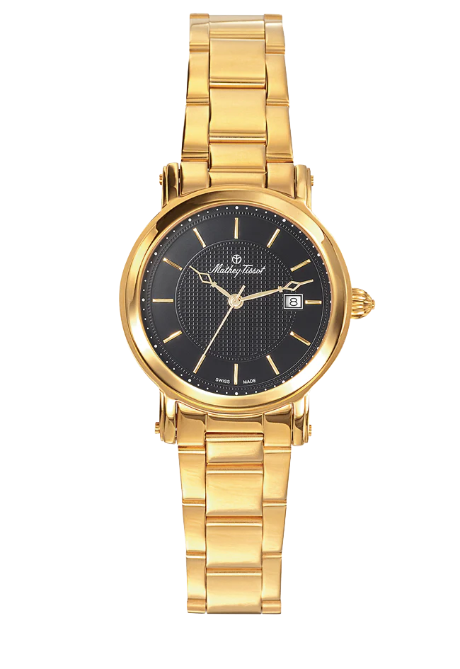 Mathey-Tissot City Metal Gold Plated & Black Dial D31186MPN