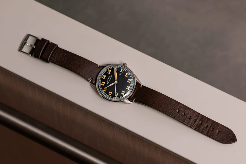 ELKA X01-0801 Automatic Black Dial & Brown Leather