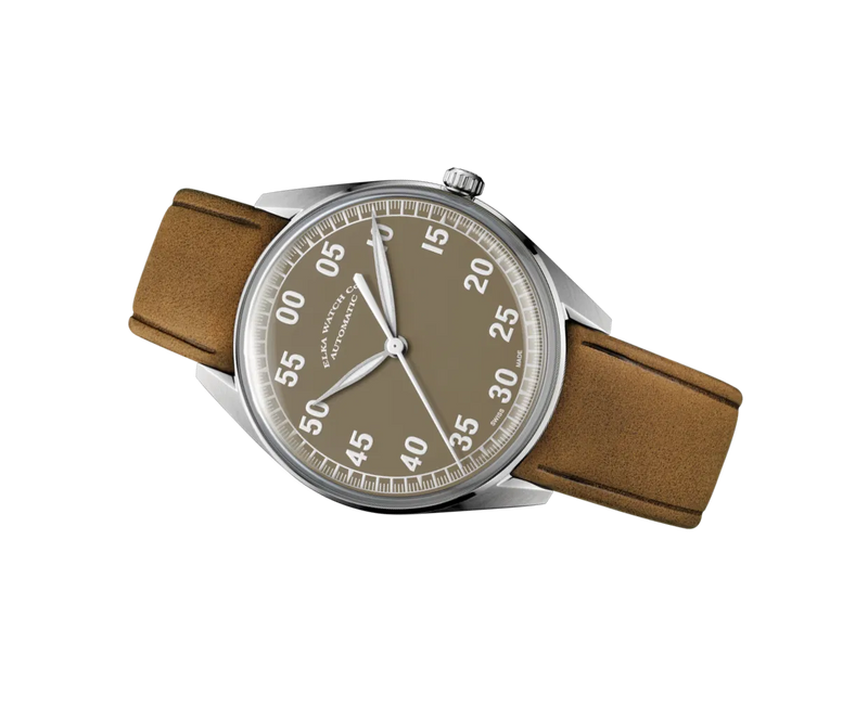 ELKA X15w-0804 Automatic Khaki Green Dial & Cognac Leather