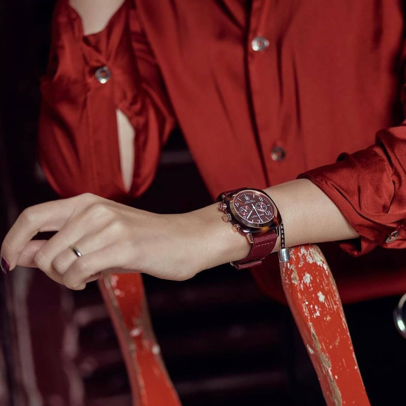 Briston Clubmaster Classic - Chrono - Gold - Red