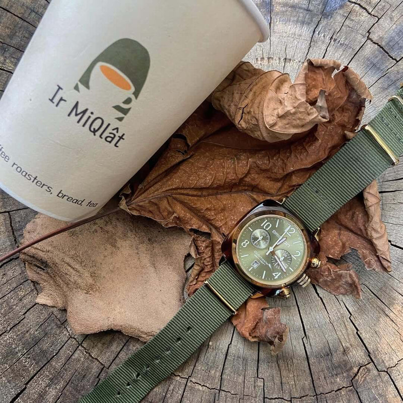 Briston Clubmaster Classic - Chrono - Gold - Olive Green