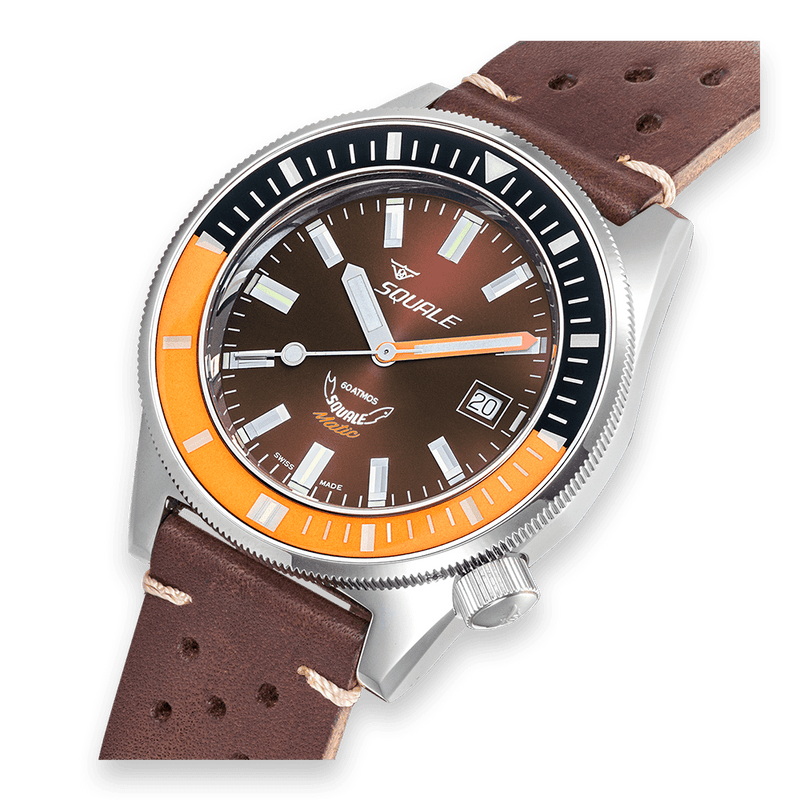 Squale Matic Chocolate Leather Automatic Steel Watch MATICXSD.PTS