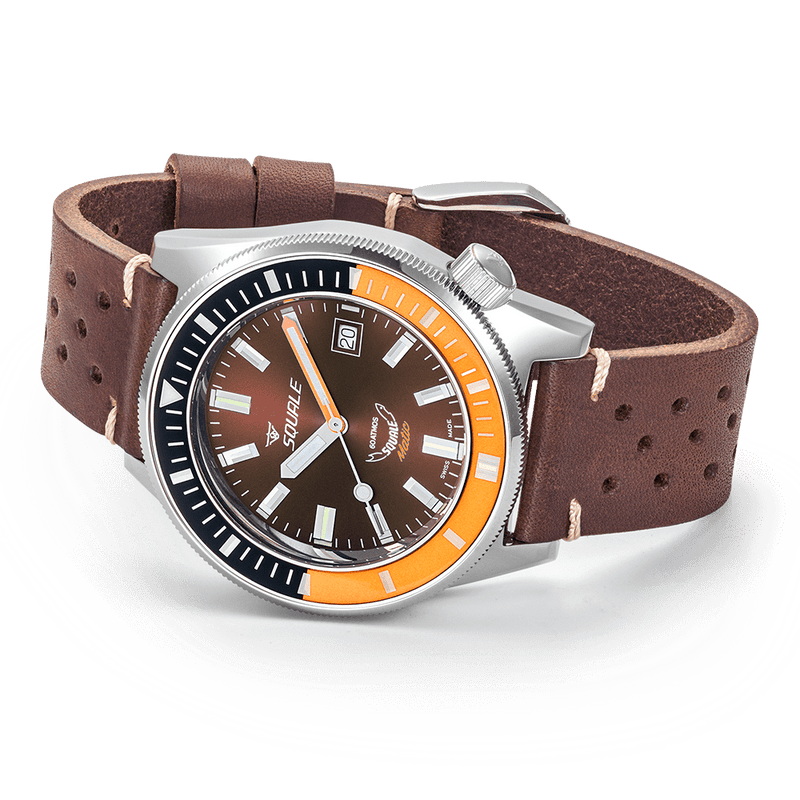 Squale Matic Chocolate Leather Automatic Steel Watch MATICXSD.PTS