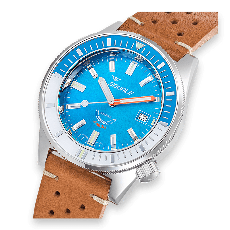 Squale Matic Light Blue Leather Automatic Steel Watch MATICXSE.PTC