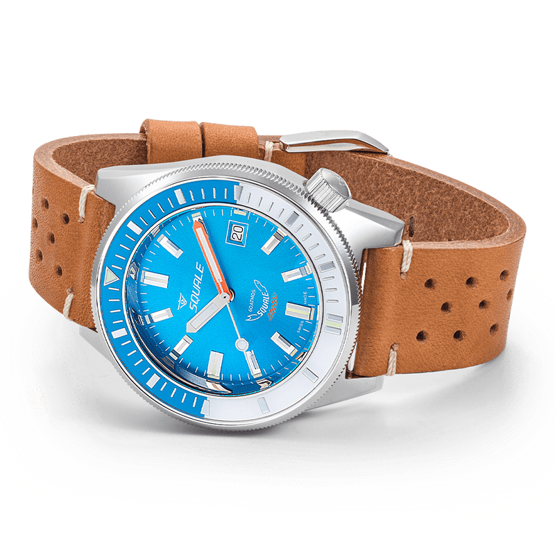 Squale Matic Light Blue Leather Automatic Steel Watch MATICXSE.PTC