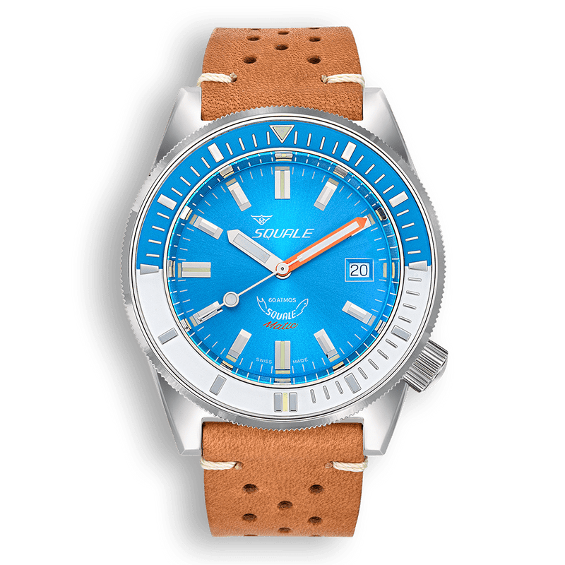 Squale Matic Light Blue Leather Automatic Steel Watch MATICXSE.PTC
