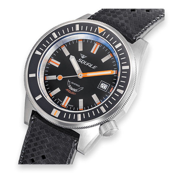 Squale Matic Satin Black Rubber Automatic Steel Watch MATICXSG.HT